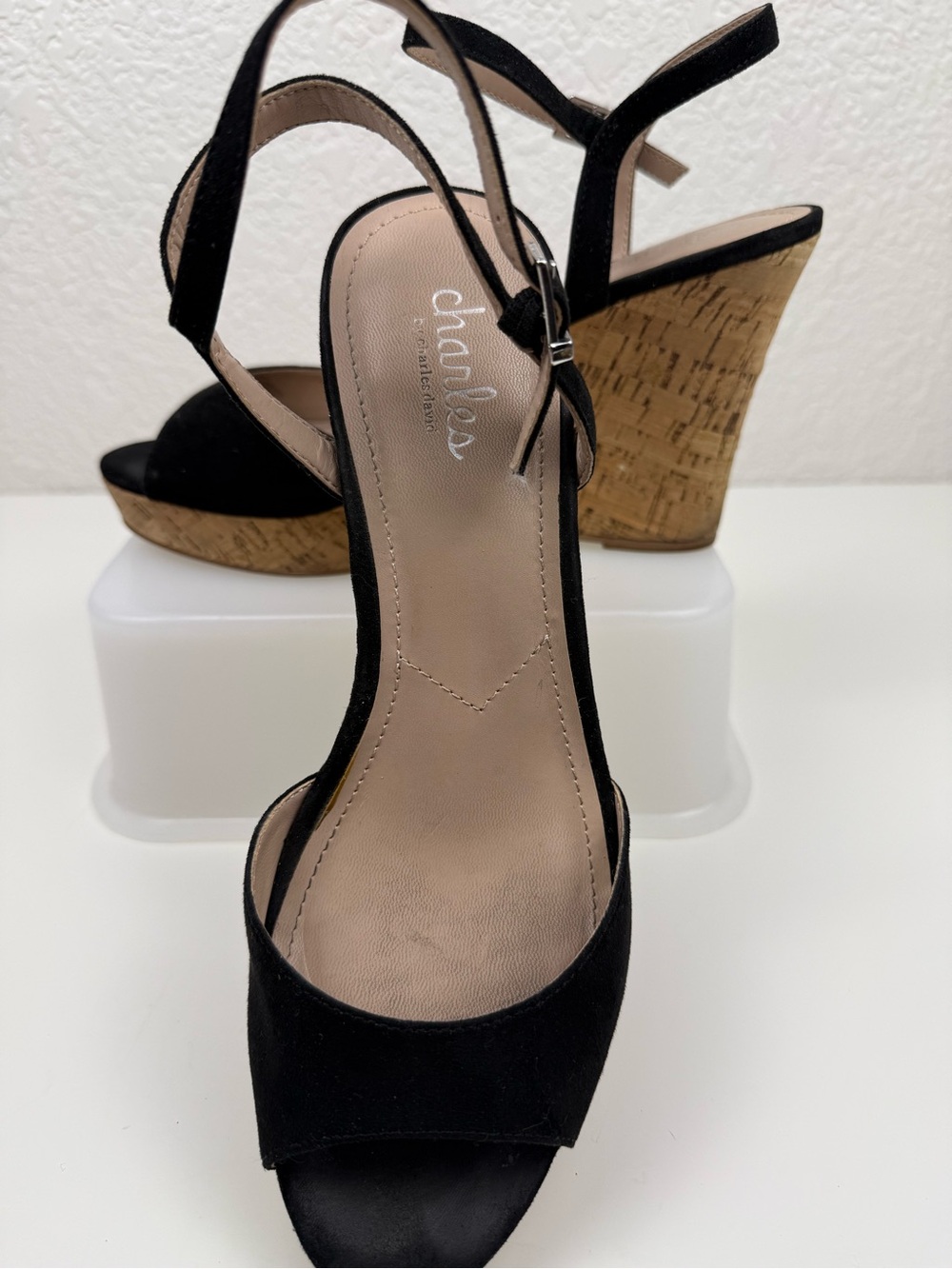 Charles by Charles David | Lambert Cork Wedge Sandals |‎ Black | 9M